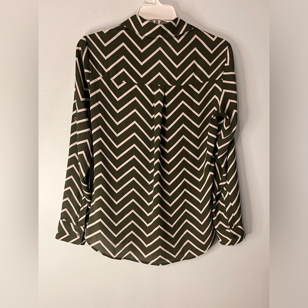 Express Button Down Blouse Size Small Loose Fit F… - image 7